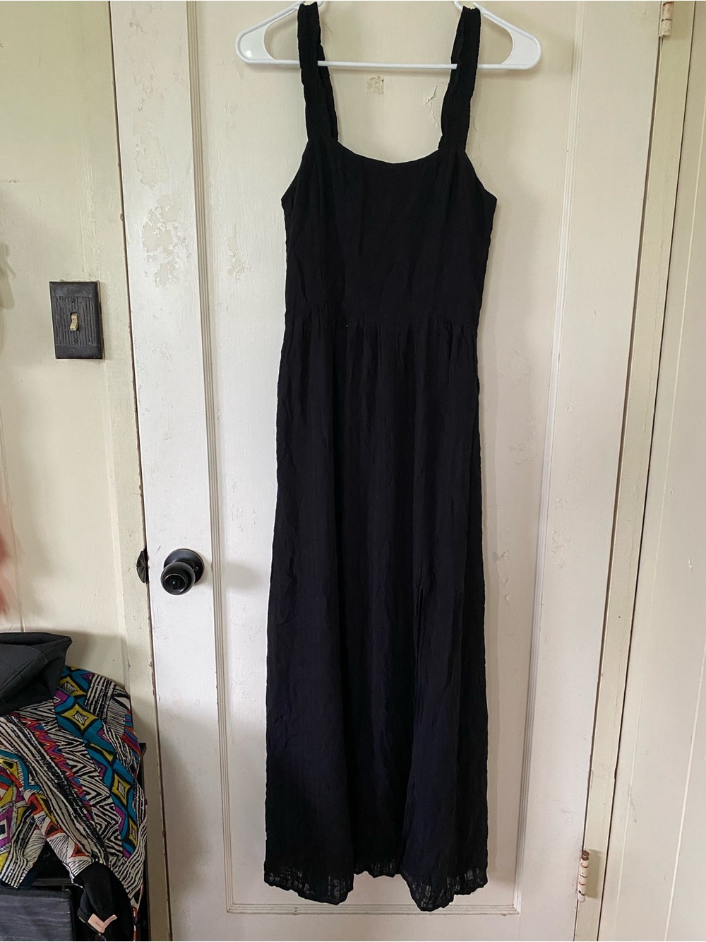 Black Maxi Sundress with Smocked Straps